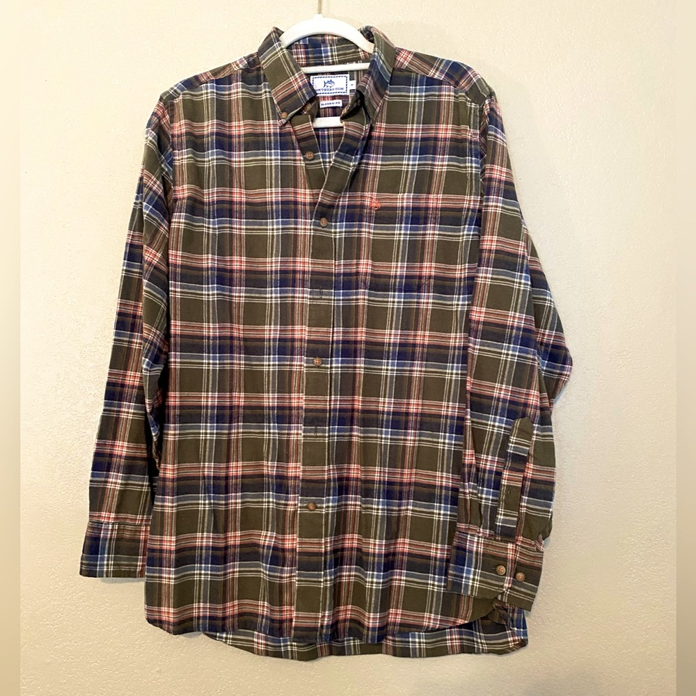 🔴SOLD🔴 Southern Tide • plaid flannel button down